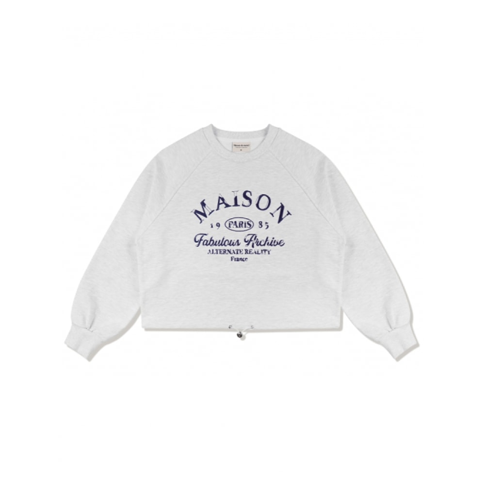 ファビュラスアーカイブ女性用ビンテージムードクロップストラップスウェットシャツアッシュグレー (FCE1TS302W)