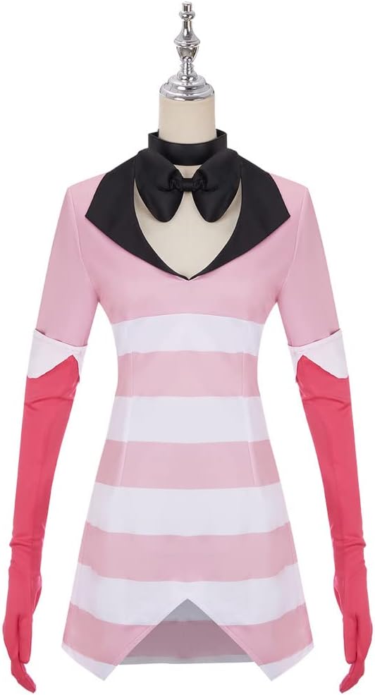 ハズビンホテル コスプレ エンジェル ダスト コスプレ衣装 アニメ コスプレ ピンク ユニフォーム 制服