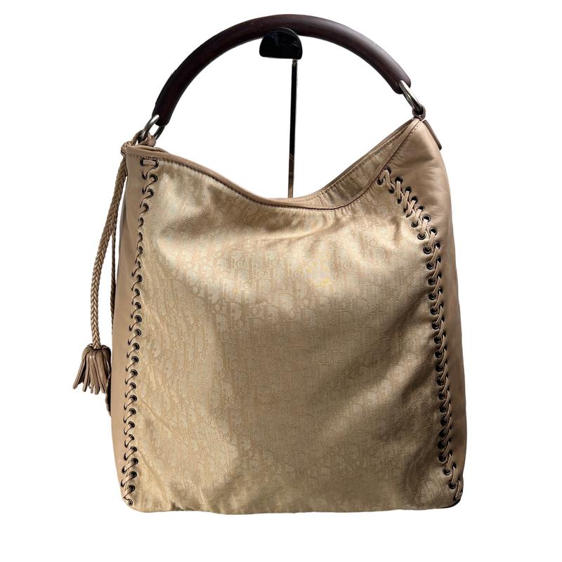 Dior トロッター レザー ハンドバッグ ベージュ A-12061