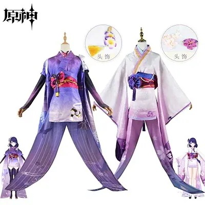 仮装 変装 コスチューム ハロウィン 文化祭 学園祭 雷元素 パーティー 着物 バルジン コスプレ服 雷将軍 らいでんえい 雷電影 げんしん 原神 スーツ ハロウィン 2024年新作入荷コスプレ