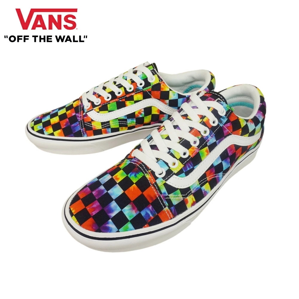 バンズ VANS ヴァンズスニーカー オールドスクールCOMFYCUSH OLD SKOOL(TIE-DYE CHECKER)BLACKコンフィクッシュ タイダ