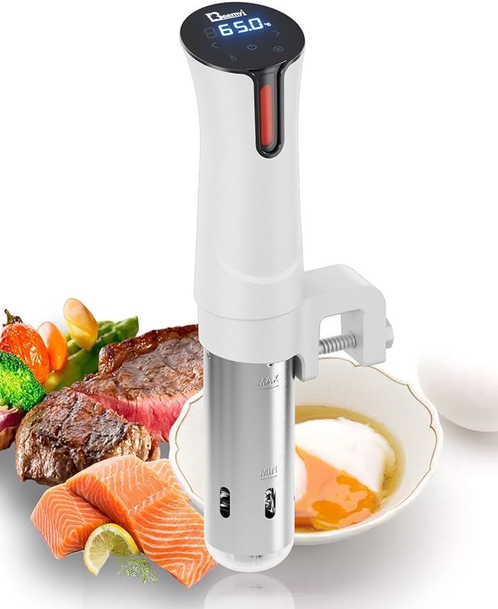 低温調理器 真空調理器 スロークッカー 24時間 予約機能付き 低温調理器具 タッチパネル 1000Wハイパワー 水温精確制御クッカー コンパクト軽量 家庭用(White)