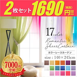 【2個セット】 【送料無料】 ロマンチック 姫系 カーテン レース おしゃれ かわいい 全17色 インテリア 天蓋 カフェ 雑貨 新色登場 ホワイト ブラック ピンク グリーン 黄色 ♯8763#