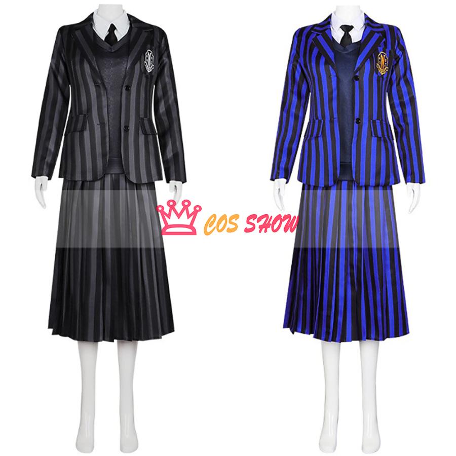 赤字販売!アダムス・ファミリー The Addams Family ウェンズデー・アダムス コスプレ衣装 cosplay 仮装 学校制服 日常服 イベント クリスマス ハロウィン ステージ 文化祭