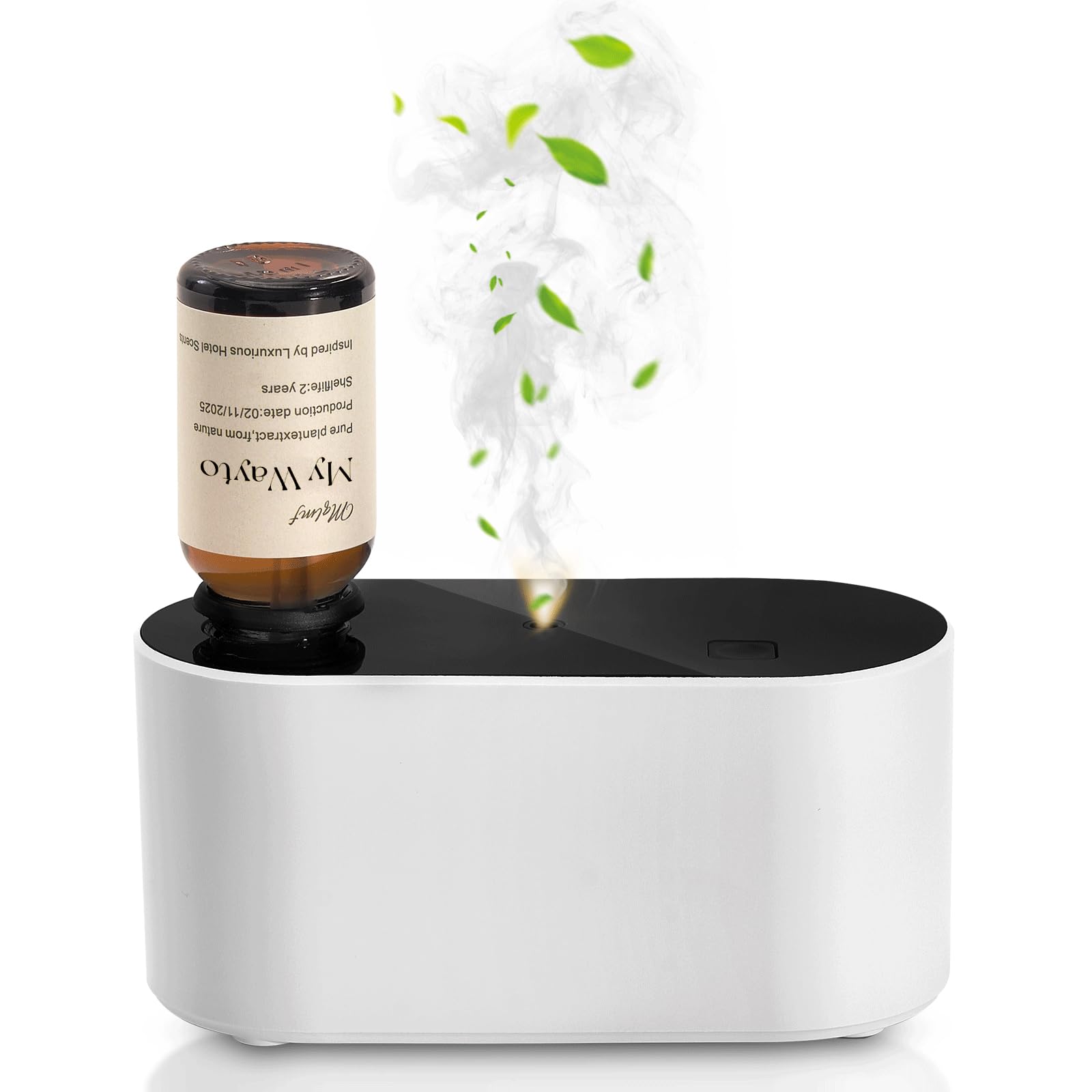 MQLMF アロマディフューザー 水なし,充電式5mlのアロマオイル付き,アロマディフューザー コードレス，自動循環運転3段階香り調整長時間稼働，あろまでいふぃーざーコードレス，ネブライザー ア