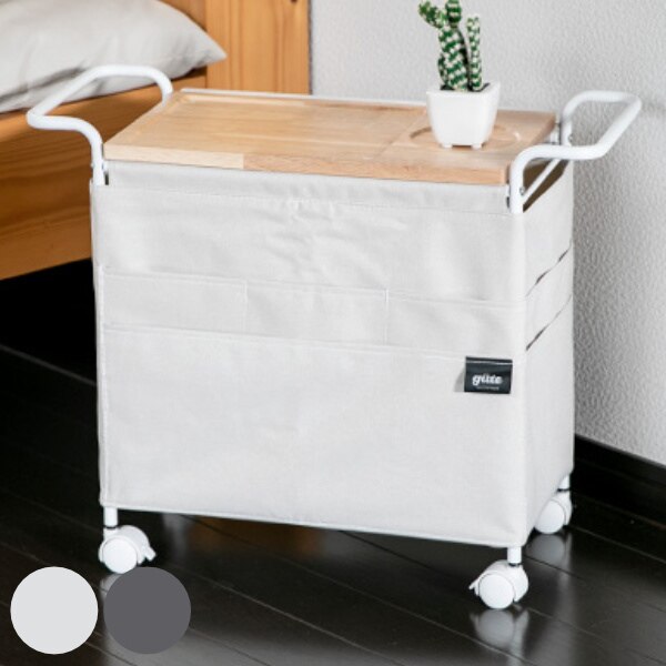 サイドワゴン グーテ キャスター付 木天板 おしゃれ サイドテーブル 幅47cm 収納