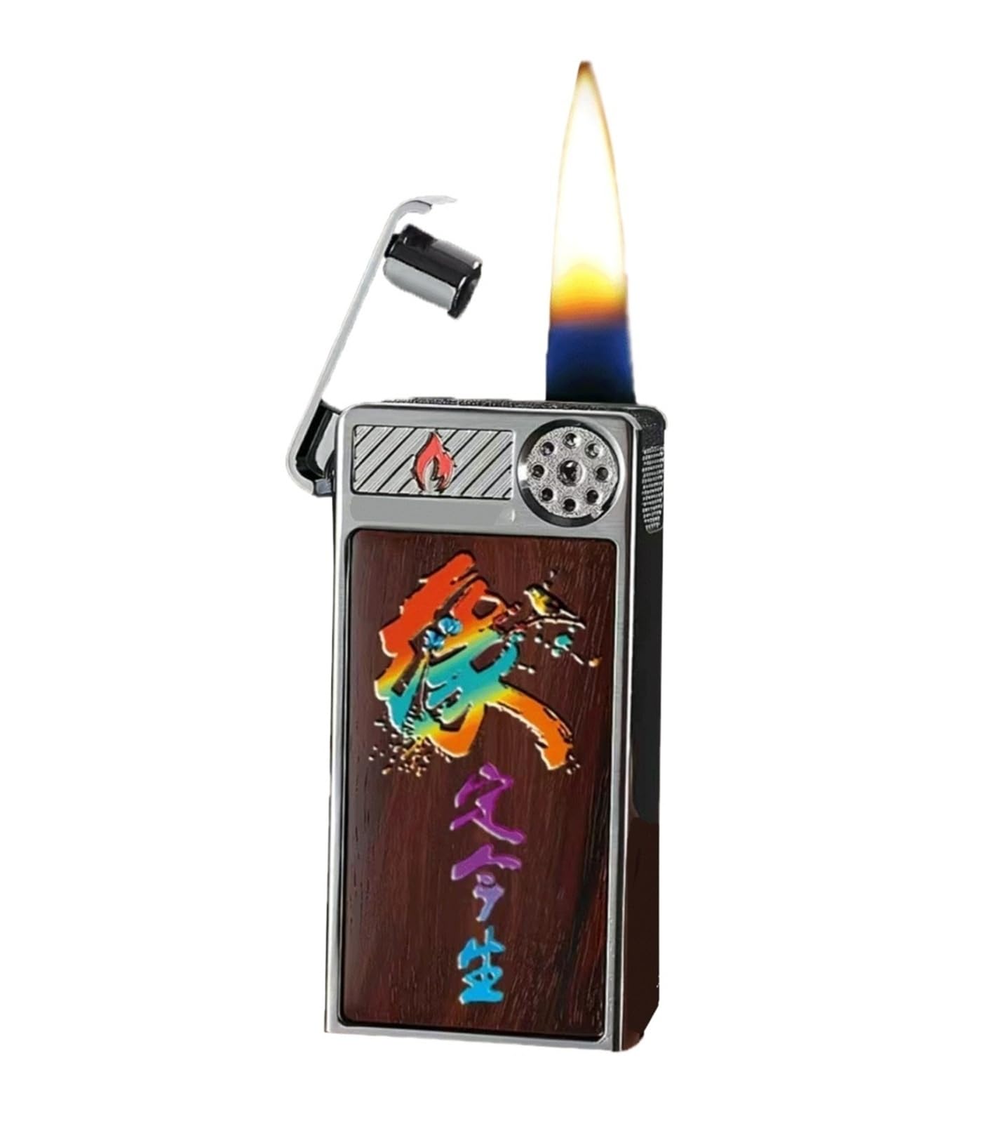 多機能音声起動スマート灯油ライター4つの点火モードクラシックな防風性と柔らかな炎コレクションビジネスギフトに（ブラウン