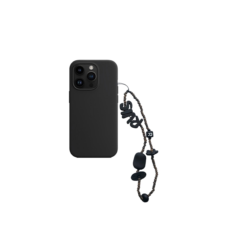 thin beads phone strap khaki brown