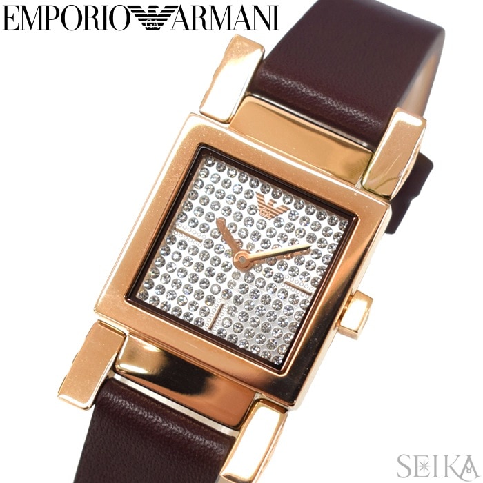 エンポリオアルマーニ 腕時計 AR11280 EMPORIO ARMANI エンポリオ アルマーニ レディース ブラウン レザー ピンクゴールド