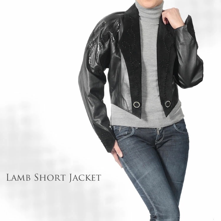 【1点限り】ラムショートジャケットドルマンスリーブ