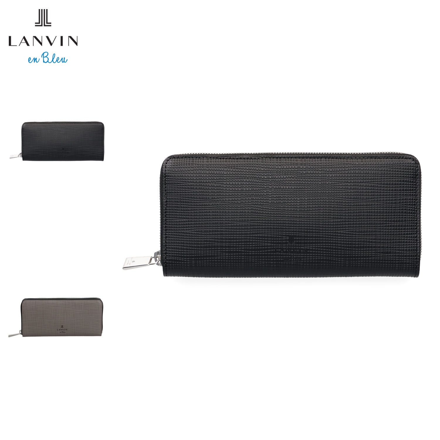 長財布 メンズ ラウンドファスナー 本革 ゼブダ ブラック グレー 黒 529617