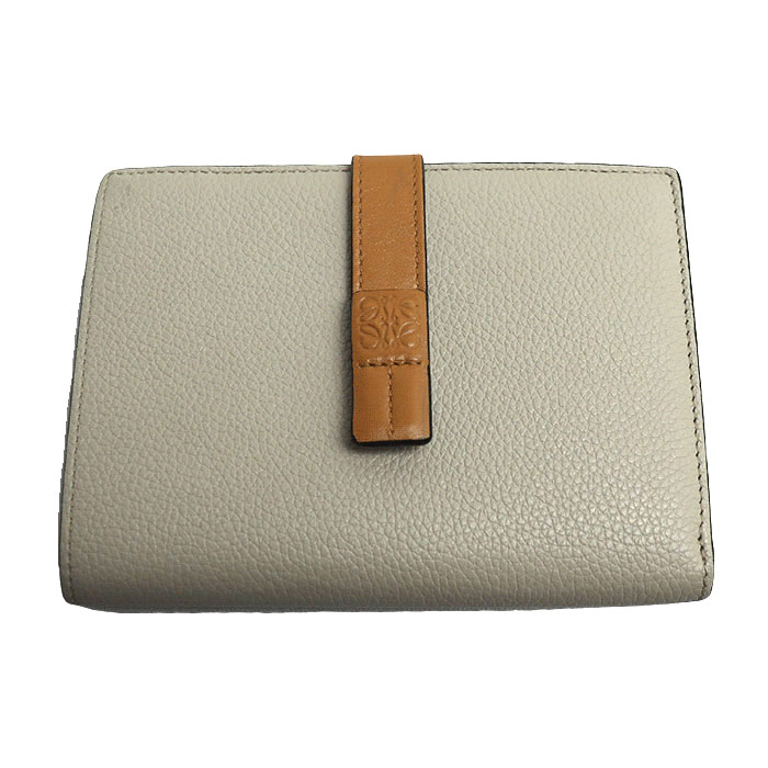 LOEWE ロエベ バーティカルウォレット ミディアム 二つ折り財布 ベージュ ライトオーツ/ハニー C660Z41X01 レディース 中古