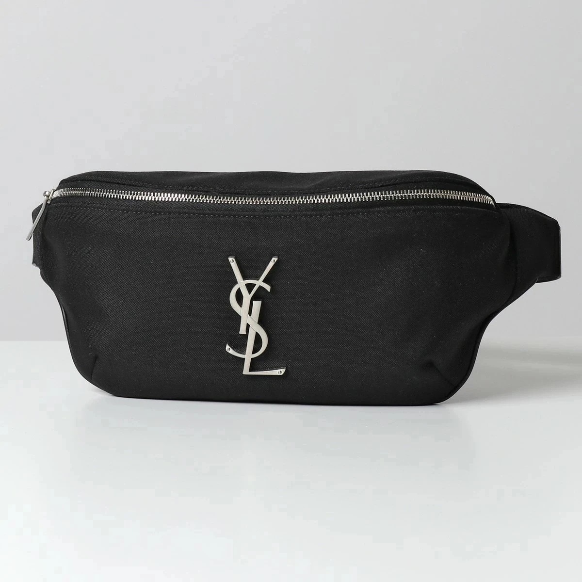 SAINT LAURENT サンローランパリ 590076 GIV6E ウエストポーチ ボディバッグ ベルトバッグ キャンバス×レザー 1000/NERO メンズ 84,240円