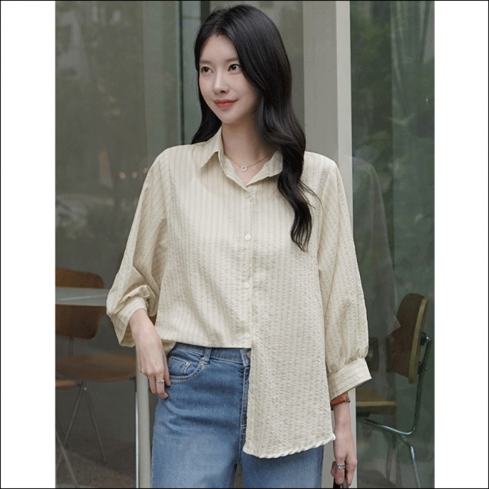 Click & Funny カムストライプ 3/4 シャツ 6,264円