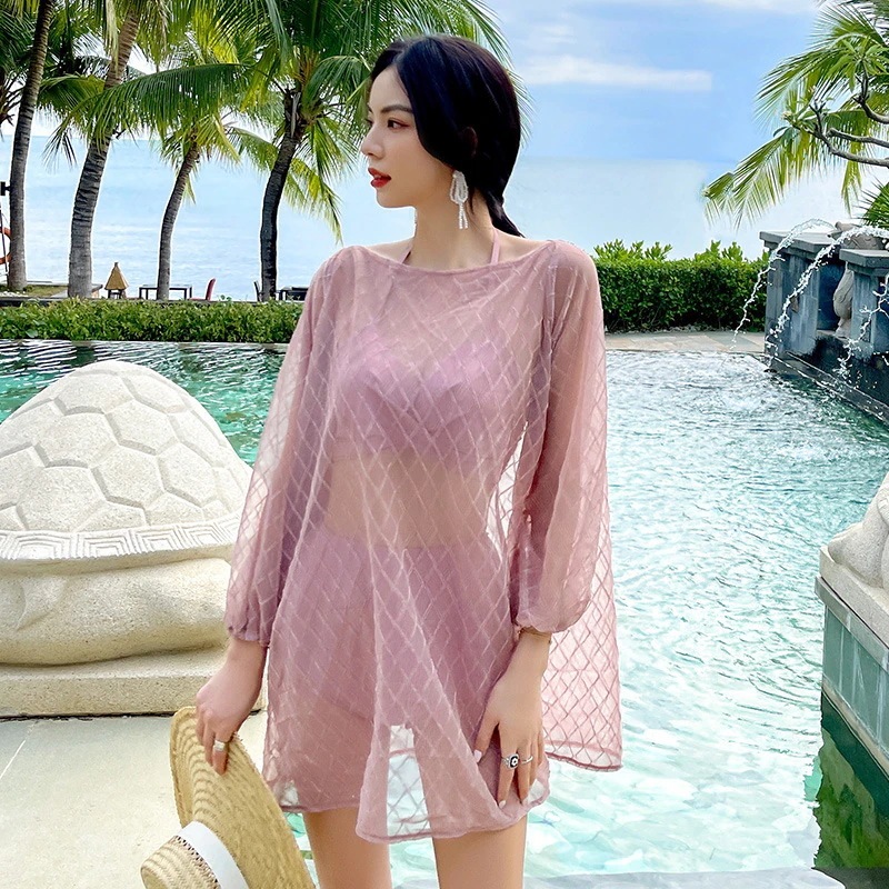 【SW.上品】 レースカバー 3セット カップ付き ビーチ 温泉 水着 体型カバー ビキニ 水陸両用 ラッシュガード 体型カバー 日焼け止め メガ割30%までに制限 5,495円