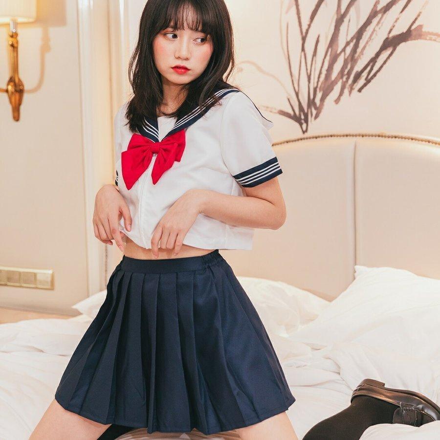 【即納】ハロウィン コスプレ セーラー服 シャツ スカート リボン 衣装 仮装 セーラー 制服 衣装 コスチューム 半袖 ハロウィン コスプレ ハロウ