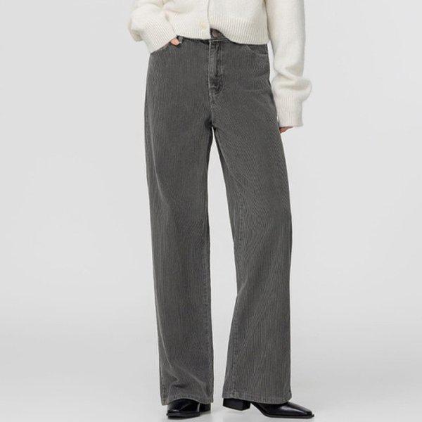 Hスタイル(AT)P-20ダイイングコールデンパンツ 冬 女性 コーデュロイ バンディングパンツ コールデンパンツ ストレート ワイドパンツ