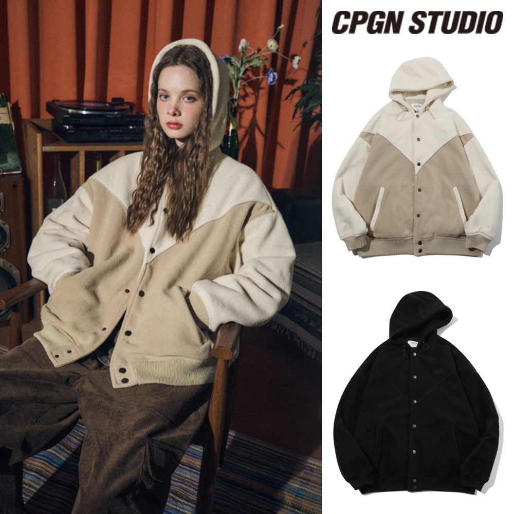☆韓国の人気☆【CPGN STUDIO】☆Fleece snap hooded jacke.t☆ CPGN STUDIO】 Fleece Snap Hood Jacket ジャンパー・ブルゾン