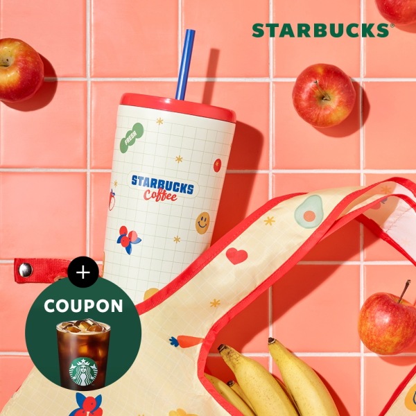 【Starbucks】 SS グローサリー マーケット ジョイ コールドカップ 710ml スタバ韓国 (贈呈品なくなり次第予告なしで贈呈終了) (韓国は付属しません) (韓国は付属しません) (韓