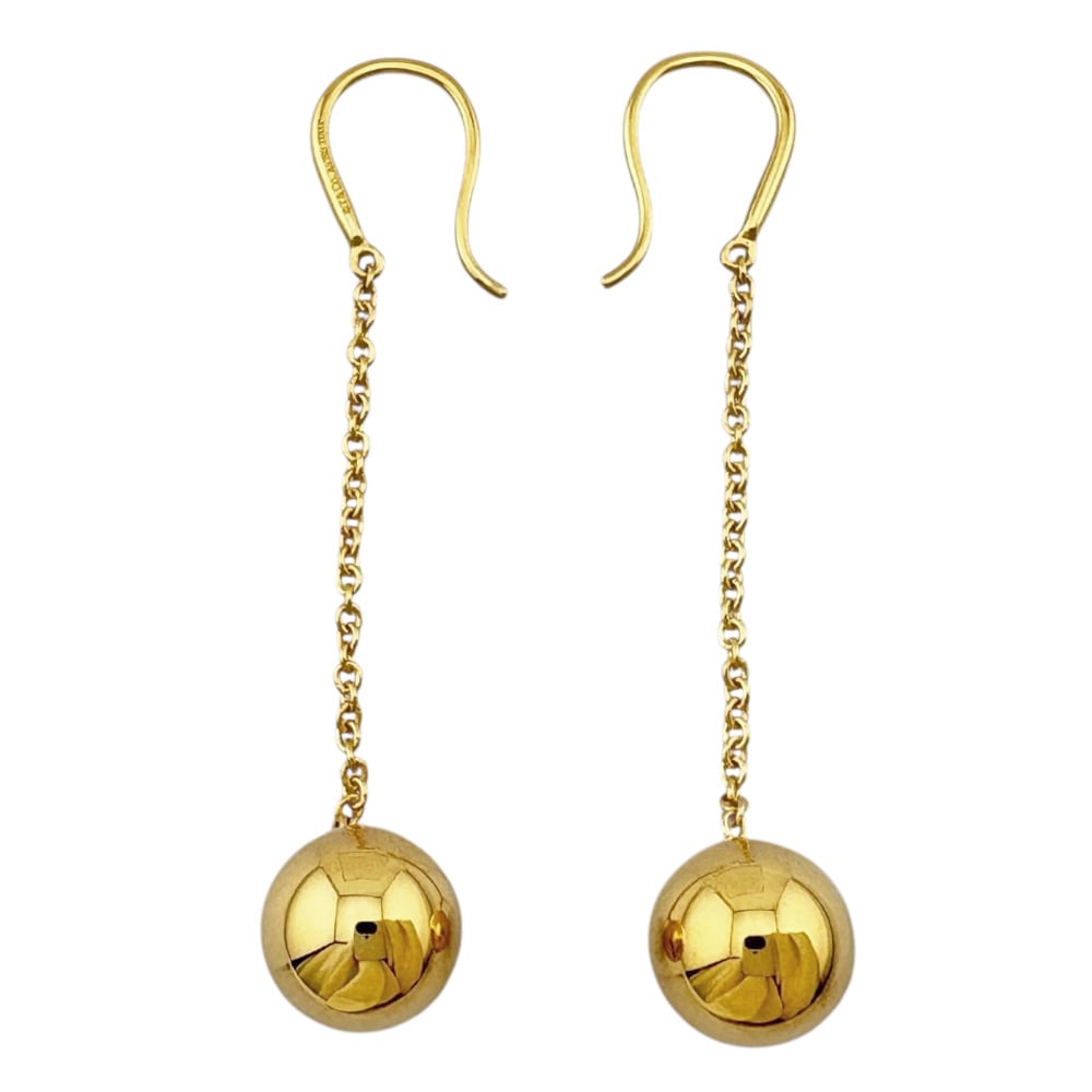 ティファニー ハードウェア ボール ピアス 18金 K18イエローゴールド TIFFANY&Co. 中古 美品