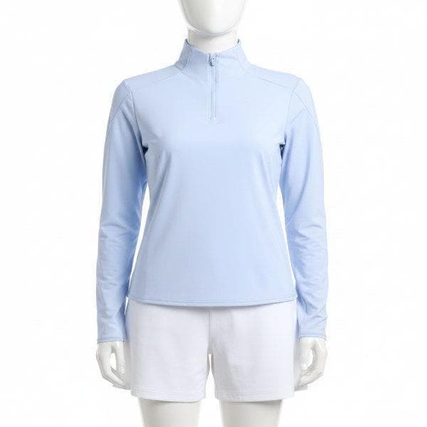 GFORE SUN SHIELD SILKY TECH NYLON QUARTER ZIP 1ST LAYER G4LS23K868-SKY 女性用サンシールドシルキー