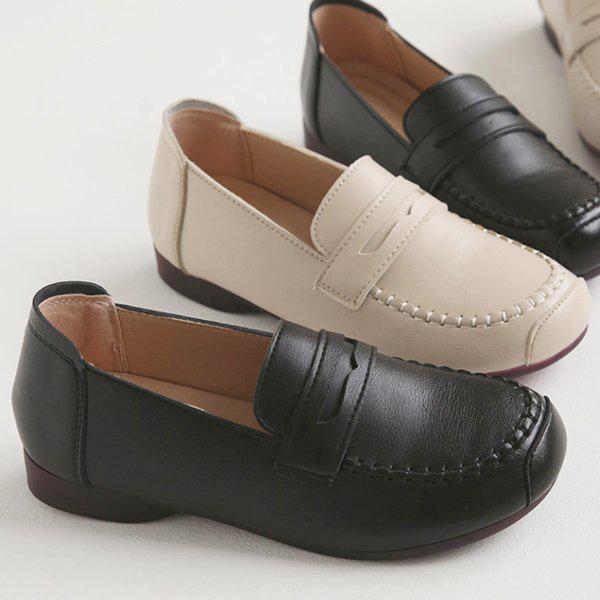 丸いつま先 ゴム底 女性用ローファー フラットシューズ バレエシューズ 2cm sjperu S139_P354757733