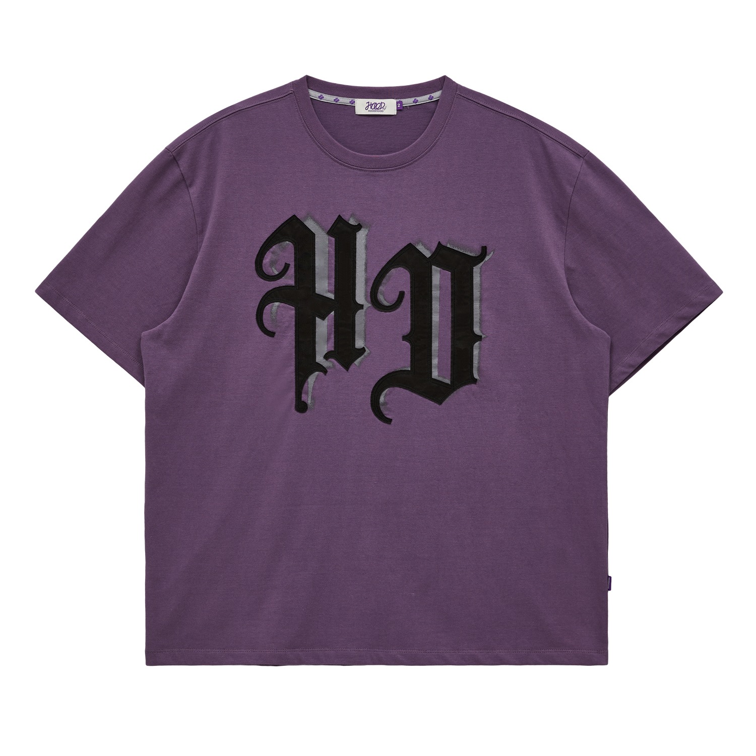 HD Applique half sleeve T-shirt PURPLE