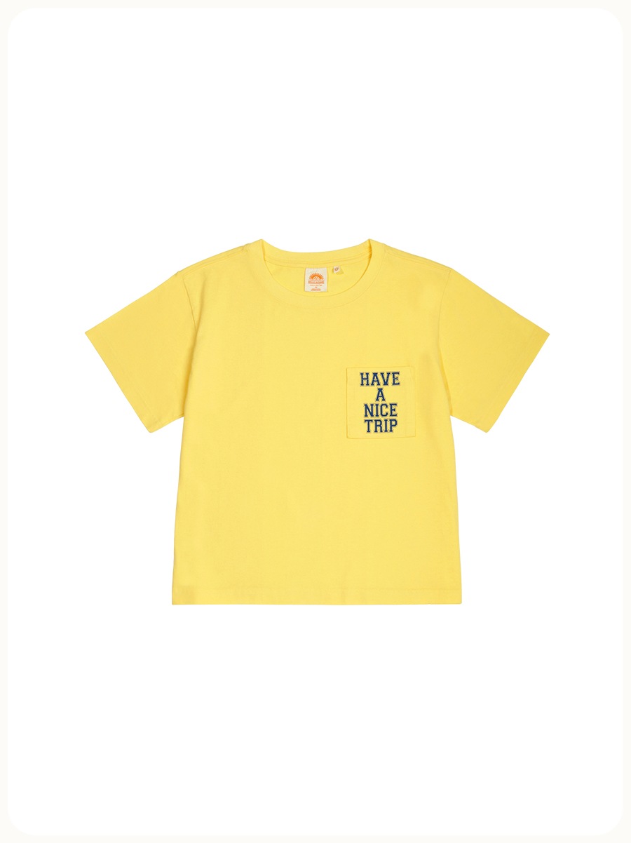 HELLO SUNRISE Pocket Shorts Sleeve Tee(W) Yellow