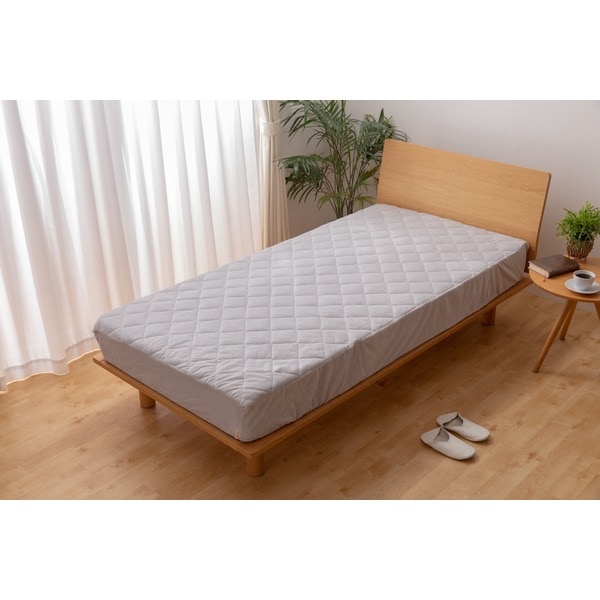 mofua 夏でも冬でもふわさら敷きパッド一体型BOXシーツ（抗菌防臭） SD（セミダブル） グレー 4,708円