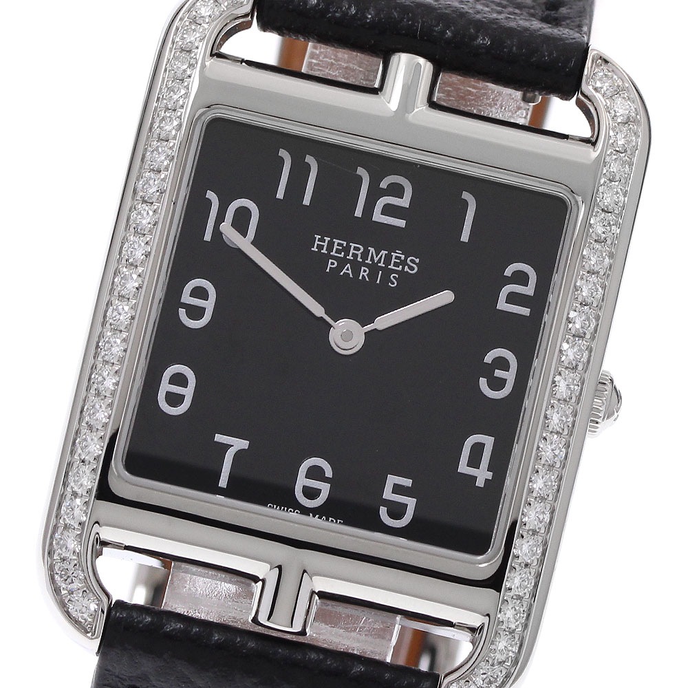 エルメス HERMES CC3.730 ケープコッド ダイヤベゼル クォーツ レディース _937414【中古】