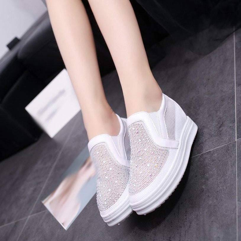 クーポン 大きいサイズ スリッポン インヒール 厚底 黒 レディース スニーカー 大きいサイズ サイドゴア 紐な し インヒールスニーカー 歩きやすい 脱ぎやすい 痛くない カジュアルシューズ おしゃ