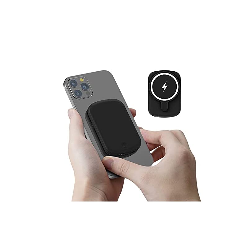 magsafe モバイル バッテリー ワイヤレス充電器 マグネット 軽量 小型 薄型 持ち運び マグセーフ バッテリー モバイル 充電 ２台同時充電 コードレス ワイヤレス充電 強力 磁石 15w か