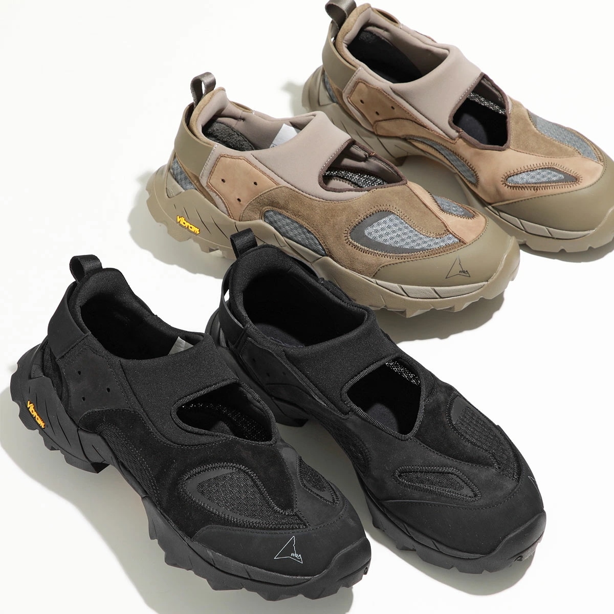 ROA ロア スニーカー Rozes ロージーズ NBUW137LE05 SAFA10 メンズ カットアウト スエード レザー ファブリック シューズ Vibram ビブラムソール 靴