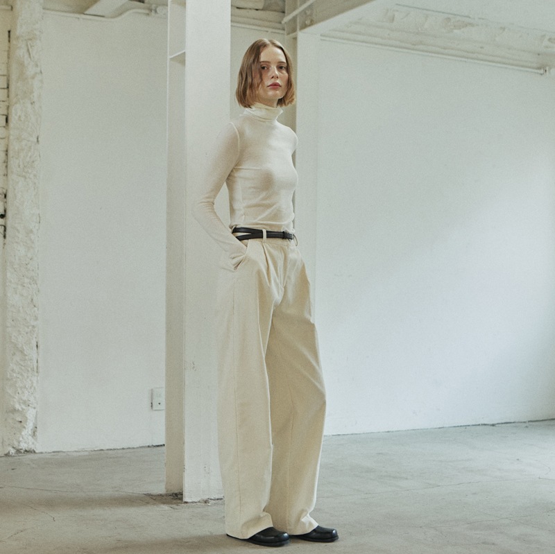 CORDUROY TUCKED PANTS_2 colors