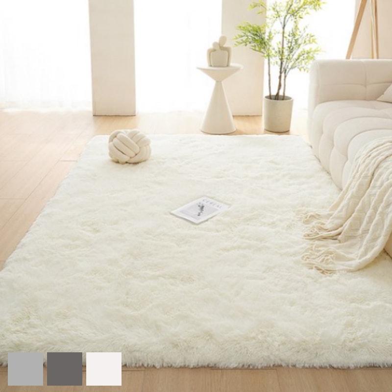 韓国ラグ ふんわり タッチミー ターラグ 3色展開 3size ベッドルーム リビングカーペット騒音防止 極細糸