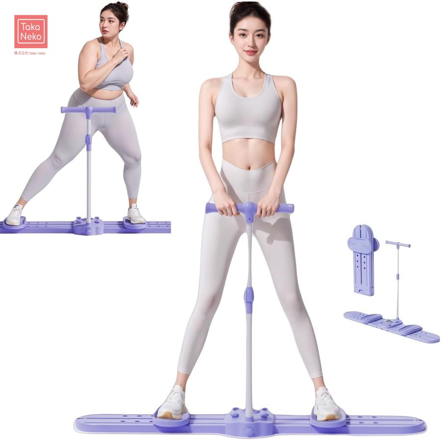 ダイエット器具 家庭用 静音 レッグスライダー耐荷重200kg 多機能 折りたたみ式 取り外し可能なアームレスト 産後の運動 脚エクササイズ器具 スキーエクササイズ