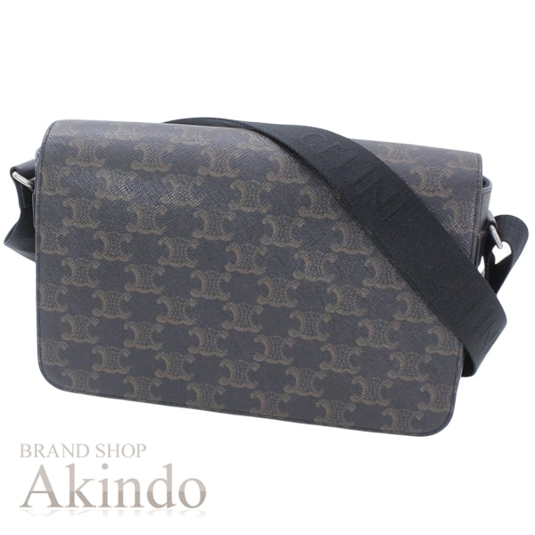 セリーヌ フラップ メッセンジャーバッグ ショルダーバッグ トリオンフ ブラック 黒 メンズ 111592ETH.38SI CELINE バッグ BAG 斜め掛け 肩掛け ブランド ブランド ギフト