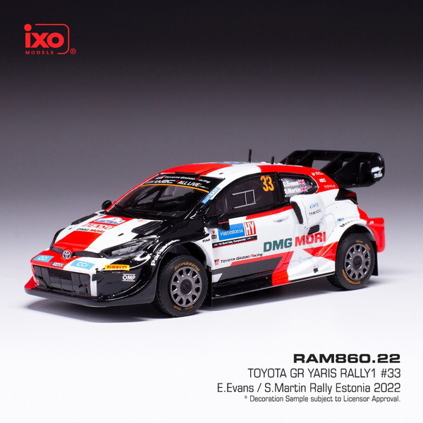 イクソモデル トヨタ GR ヤリス RALLY1 2022年エストニアラリー #33 E.Evans/S.Martin RAM860