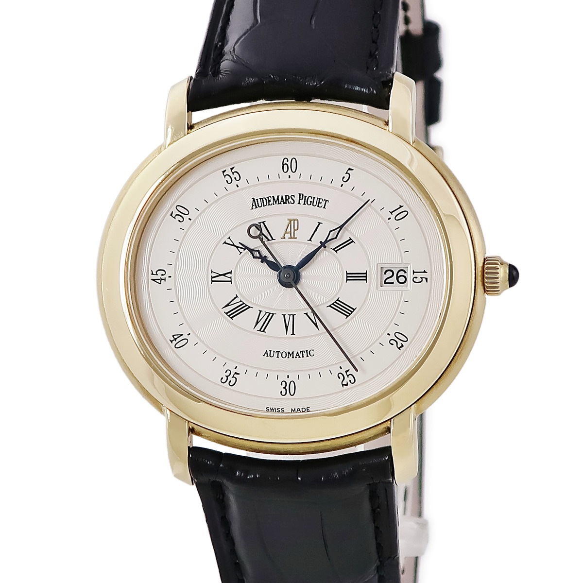 ミレネリー 14908BA.OO.D001CR.02 自動巻き メンズ OH済 K18YG無垢 アイボリー ローマン デイト 3年保証