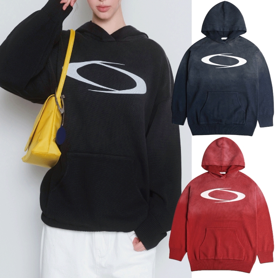 男女兼用 LOGO PRINTING HOODIE KNIT (3 COLORS)