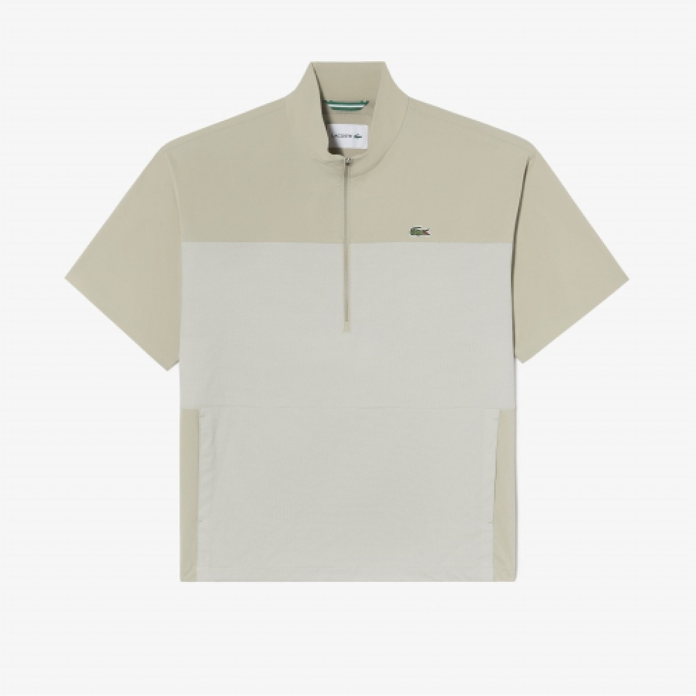 LACOSTE メンズゴルフブロック半袖アノラック [ベージュ]