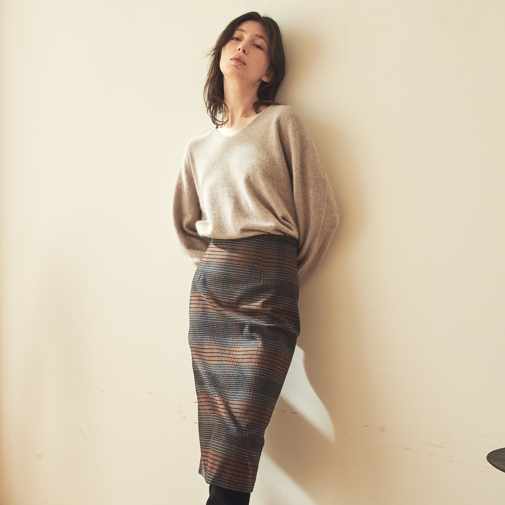 ACUD スリムペンシルスカート_CH.BLACK