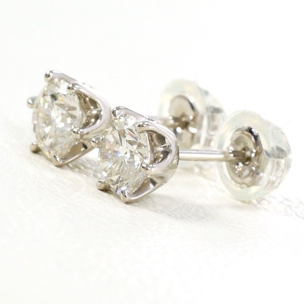PT900 プラチナ ピアス ダイヤ 計0.90 VVS2 VS2 鑑定書 ジュエリー 中古