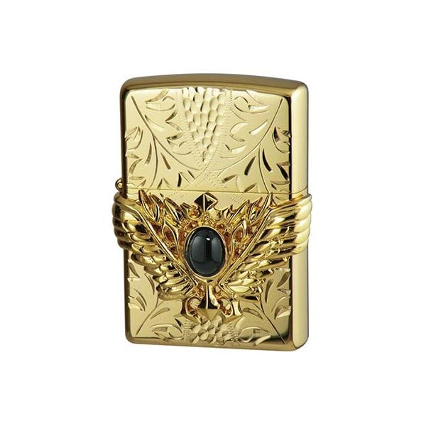 ZIPPO ジッポー ZP ゴールド プレート ハンドカット ウィングメタル オニキス