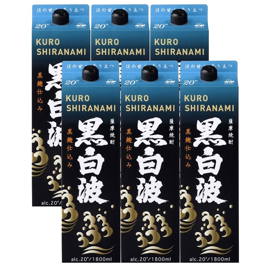 【送料無料】薩摩酒造 さつま白波 黒麹 20度 パック 1800ml 1.8L6本【本州(一部地域を除く)は送料無料】