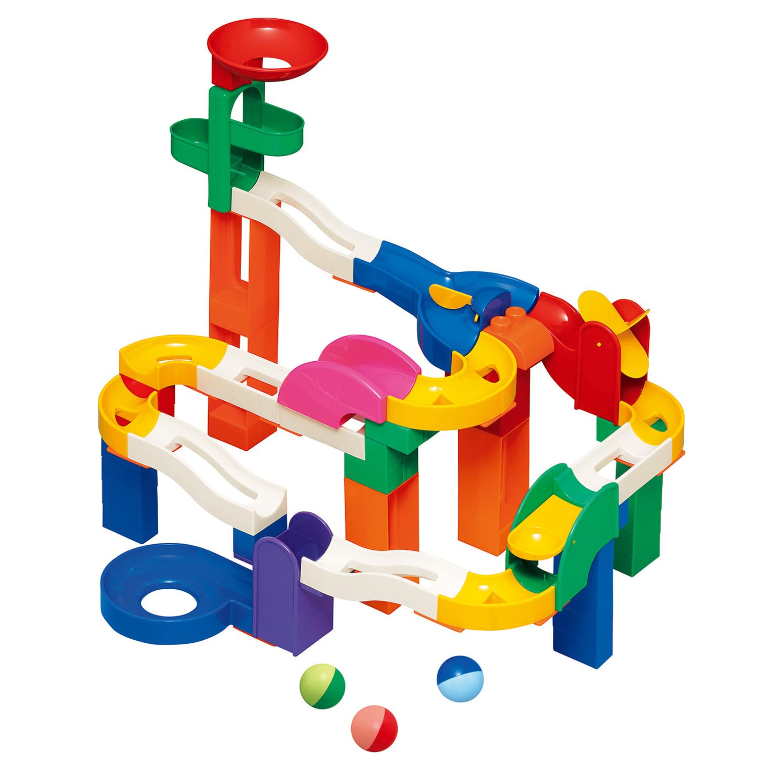 コロコロコースターDX ギミックパーツ付き ( ブロック遊び / コロコロ遊び ) 知育玩具 大きなパーツ ボールコースター おもちゃ ブロック 組み立て