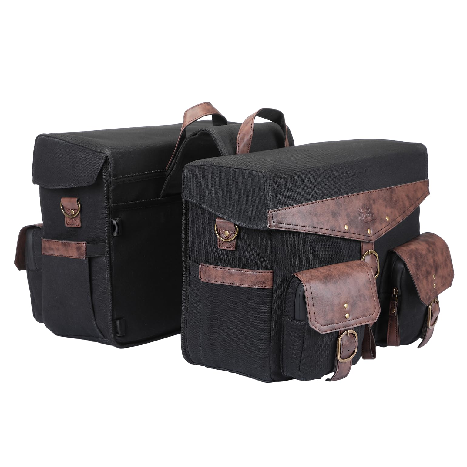 KEMIMOTO バイク サイドバッグ 左右セット サイドバック 36L大容量 ワックスキャンバス防水性高い生地 ツーリングバッグ KM1022