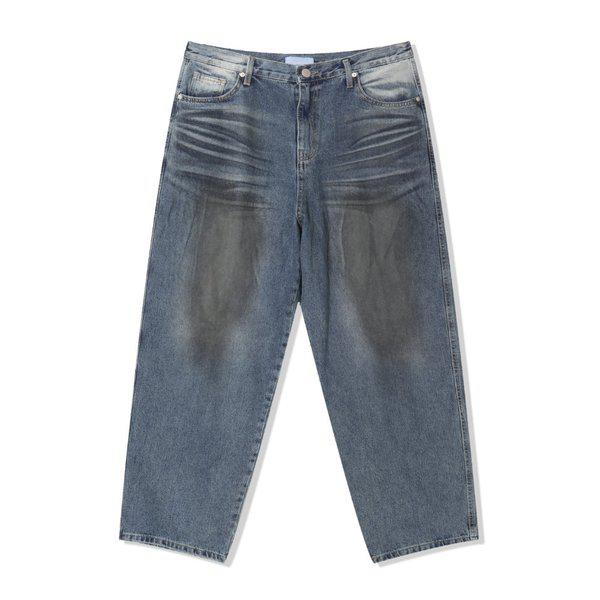 メンズ 毘租 オイル ダーティウォッシング ワイドデニムパンツ AC-JEA-Q038