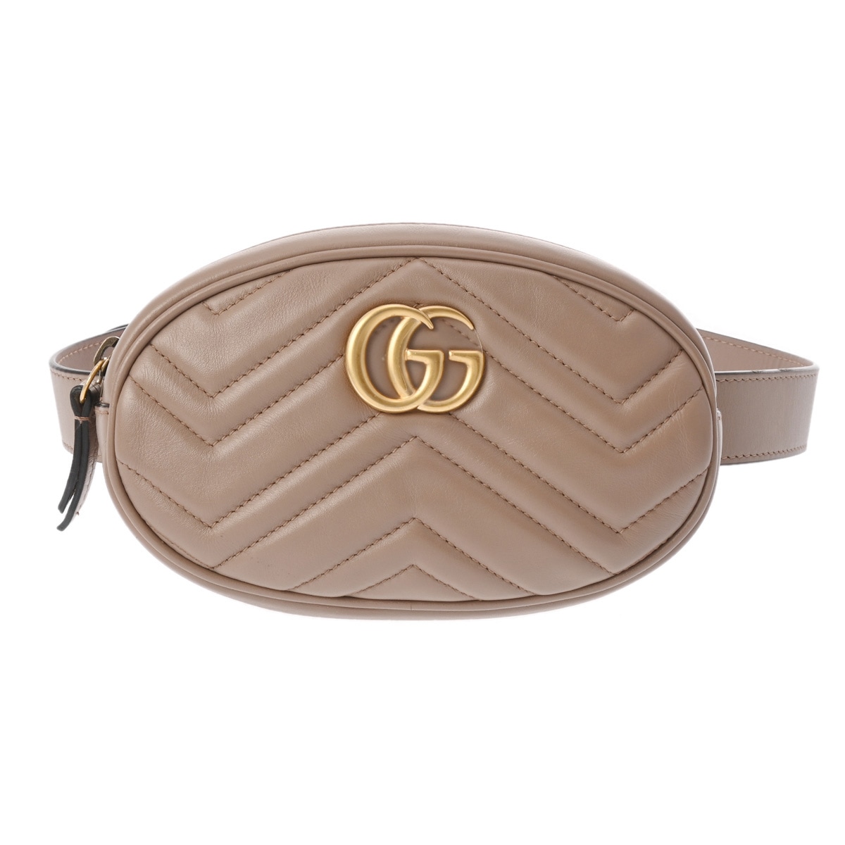 GGマーモント ベルトバッグ ピンクベージュ 476434 レディース レザー ボディバッグ ABランク 中古 銀蔵