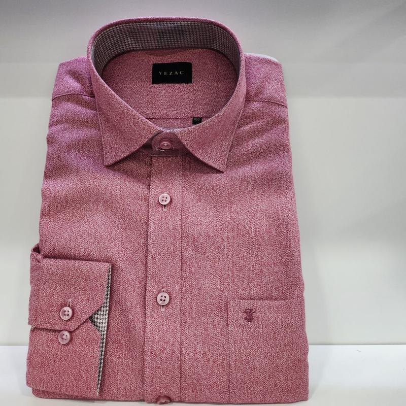 YJ1WBR351 しわの心配のない冬の起毛コットン混紡カラー袖配色 一般フィット 長袖シャツ